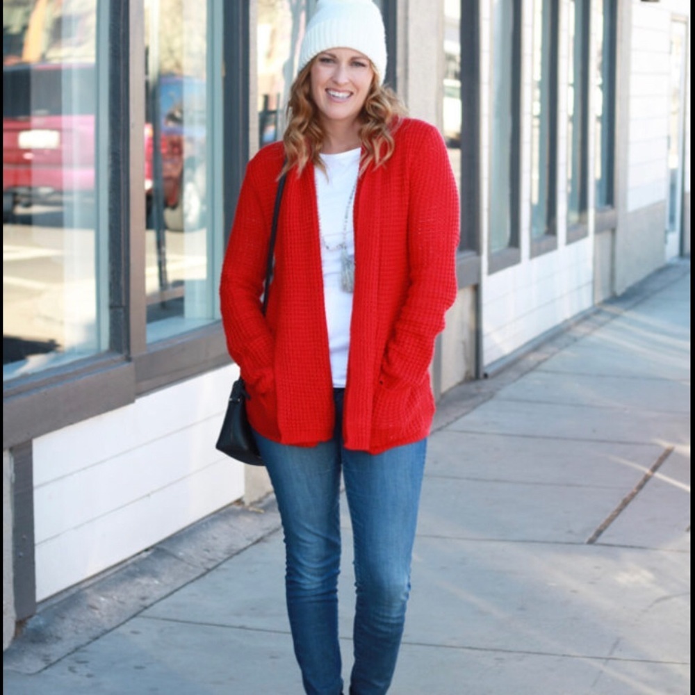 Christian Siriano Crimson Cardigan